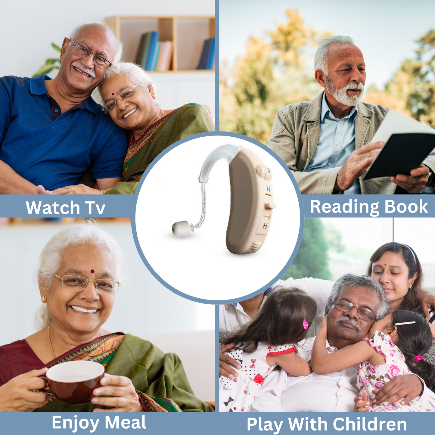 Dr. Medica Hearing Aid Machine with Button Control for Hearing Loss (Rechargeable & Invisible Behind the Ear Design with 100% Noise Cancelling Feature)