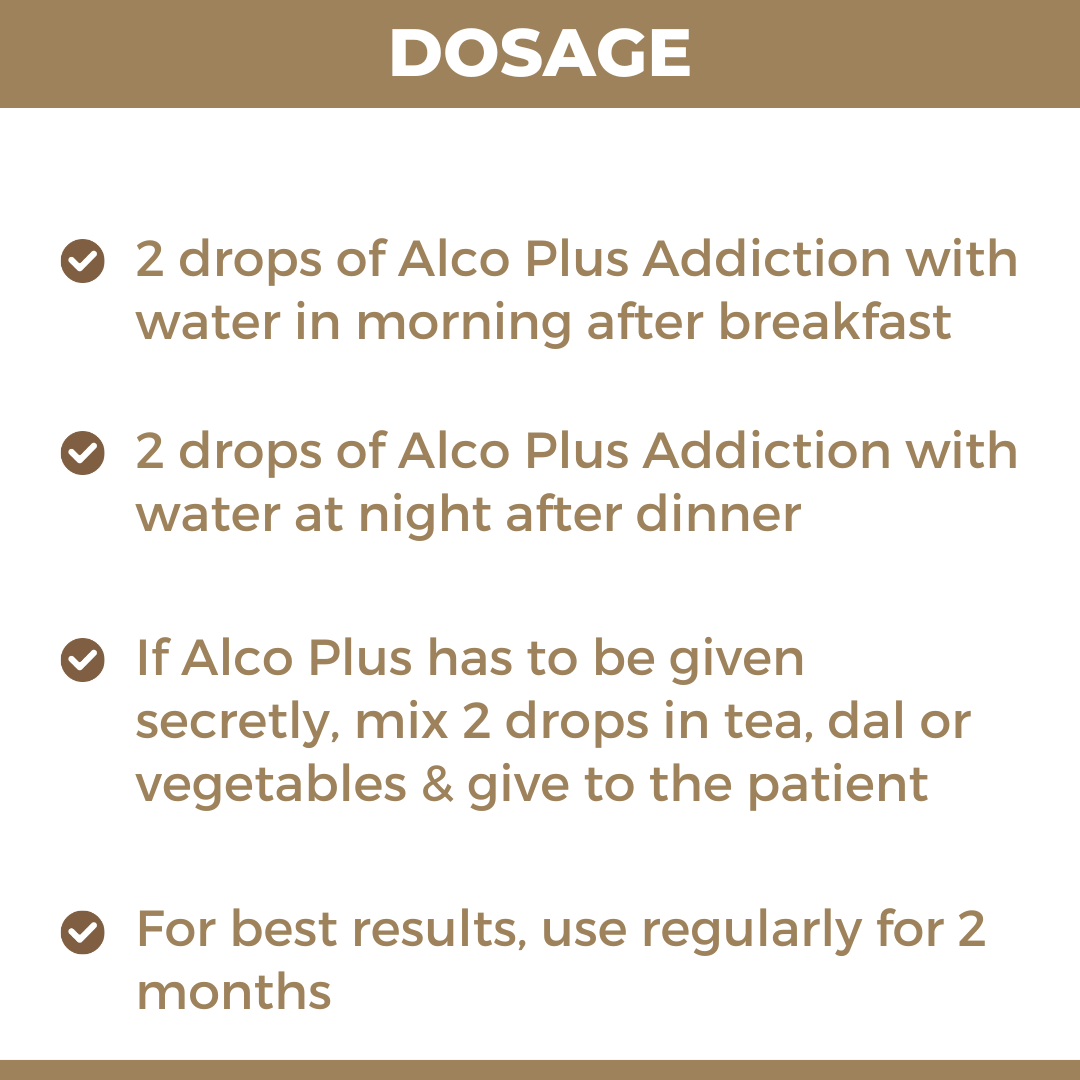 Alco Plus Addiction Drops: Ayurvedic Medicine to Get Rid of Alcohol, Nicotine & Drug Addiction